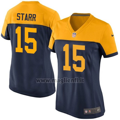 Maglia NFL Game Donna Green Bay Packers Starr Nero Giallo